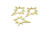Brass Pole Star Blank, 10 Textured Raw Brass, Brass Blanks, Brass Pole Star Blanks (27x22x0.80mm) M02548