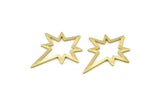 Brass Pole Star Blank, 10 Textured Raw Brass, Brass Blanks, Brass Pole Star Blanks (27x22x0.80mm) M02548
