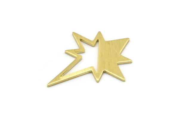 Brass Pole Star Blank, 10 Textured Raw Brass, Brass Blanks, Brass Pole Star Blanks (27x22x0.80mm) M02549