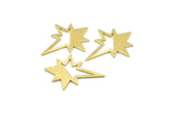 Brass Pole Star Blank, 10 Textured Raw Brass, Brass Blanks, Brass Pole Star Blanks (27x22x0.80mm) M02549