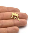 Brass Pole Star Blank, 10 Textured Raw Brass, Brass Blanks, Brass Pole Star Blanks (27x22x0.80mm) M02549