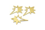 Brass Pole Star Charm, 10 Textured Raw Brass, Brass Charms, Brass Pole Star Charms With 1 Hole (27x22x0.80mm) M02550