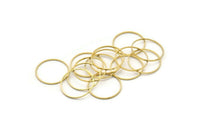 Raw Brass Ring, 100 Raw Brass Rings (18mm) A0628