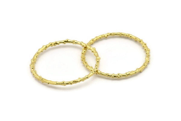45mm Circle Connectors, 2 Raw Brass Circle Connectors (45x2x2mm) N1728