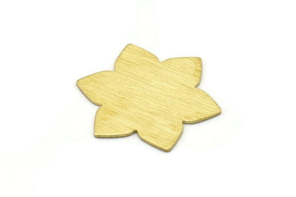 Brass Flower Blank, 4 Textured Raw Brass Flower Blanks, Stamping Blanks (28x25x0.80mm) M02535