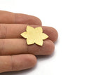 Brass Flower Blank, 4 Textured Raw Brass Flower Blanks, Stamping Blanks (28x25x0.80mm) M02535
