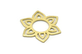 Brass Flower Blank, 4 Textured Raw Brass Flower Blanks, Stamping Blanks (28x25x0.80mm) M02543