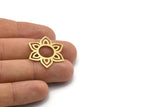 Brass Flower Blank, 4 Textured Raw Brass Flower Blanks, Stamping Blanks (28x25x0.80mm) M02543