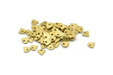 Brass Diamond Charm, 100 Textured Raw Brass Tiny Diamond Shaped Charms With 1 Hole (6x6x0.80mm) M02564
