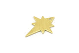 Brass Pole Star Charm, 12 Textured Raw Brass, Brass Charm, Pole Star Charms With 1 Hole, Charm Earrings (20x15x0.80mm) M02555