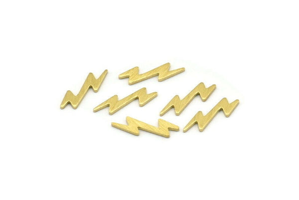 Brass Lightning Blank, 50 Textured Raw Brass, Brass Tiny Lightning Blanks, Stamping Blanks (14x4x0.80mm) M02563