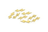 Brass Lightning Blank, 50 Textured Raw Brass, Brass Tiny Lightning Blanks, Stamping Blanks (14x4x0.80mm) M02563