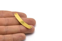 Brass Bracelet Blank, 12 Raw Brass Bracelet Blanks with 2 holes (43x8x0.80mm) A1112