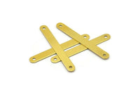 Brass Connector Blank, 50 Raw Brass Connector Blanks With 2 Holes (3.8x32.4mm) A0688
