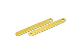 Brass Connector Blank, 50 Raw Brass Connector Blanks With 2 Holes (3.8x32.4mm) A0688