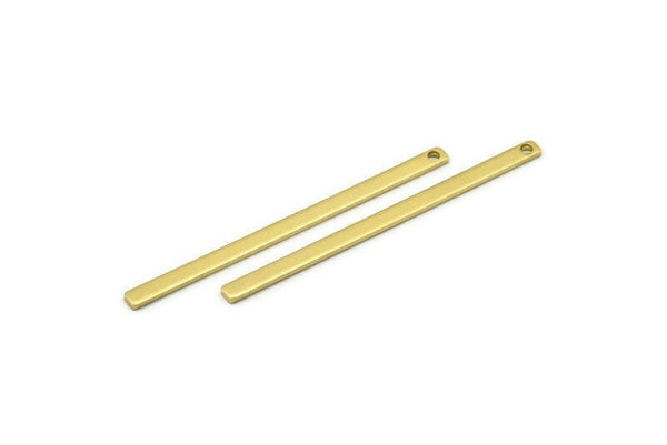Minimalist Necklace Pendant, 30 Raw Brass Bars (55x3x1mm) Brc 154--A0826  A0907