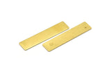 Brass Rectangle Bar, 12 Raw Brass Rectangle Stamping Blanks (42x9x0.70mm) C001