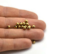 50 Raw Brass Ball Beads, Findings (5mm) 5bos A0744