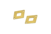 Brass Diamond Connector, 50 Raw Brass Flat Diamond Connectors (17x12mm) D0246