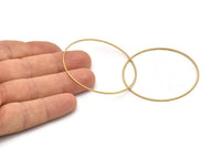 Brass Circle Connectors, 25 Raw Brass Circle Connectors (50x0.8mm) Bs-1111