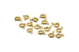6mm Spring Ring Clasps - 50 Raw Brass Round Spring Ring Clasps (6mm) 1706 A0426