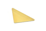 Brass Triangle Blank, 4 Raw Brass Triangle Blanks with 2 Holes (56x41x41x0.80mm)  B0204