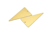 Triangle Pendants - 6 Raw Brass Triangle Pendants With 1 Holes (50x28x0.80mm) A0928