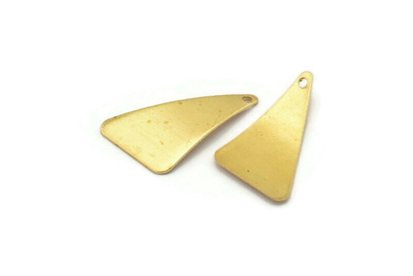 Brass Wave Charm, 24 Raw Brass Triangle Wave Charms (22mm) Bs 1335
