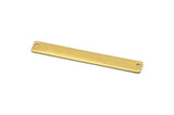 Brass Necklace Bar, 10 Raw Brass Rectangle Stamping Blanks With 2 Holes, Minimalist Pendanta (54x7x0.80mm) D0293