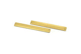 Brass Necklace Bar, 10 Raw Brass Rectangle Stamping Blanks With 2 Holes, Minimalist Pendanta (54x7x0.80mm) D0293