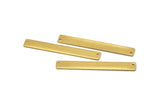 Brass Necklace Bar, 10 Raw Brass Rectangle Stamping Blanks With 2 Holes, Minimalist Pendanta (54x7x0.80mm) D0293