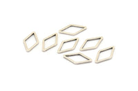 Silver Diamond Ring, 50 Antique Silver Plated Brass Open Diamond Ring Charms (10x16x1mm) D0058 H0669