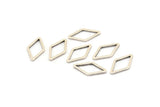 Silver Diamond Ring, 50 Antique Silver Plated Brass Open Diamond Ring Charms (10x16x1mm) D0058 H0669