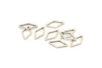 Silver Diamond Ring, 50 Antique Silver Plated Brass Open Diamond Ring Charms (10x16x1mm) D0058 H0669