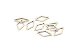 Silver Diamond Ring, 50 Antique Silver Plated Brass Open Diamond Ring Charms (10x16x1mm) D0058 H0669