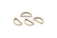 Silver Half Moon - 50 Antique Silver Plated Brass Open Semi Circle Connectors (6x11x1mm) D0009 H0657