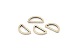 Silver Half Moon - 50 Antique Silver Plated Brass Open Semi Circle Connectors (6x11x1mm) D0009 H0657