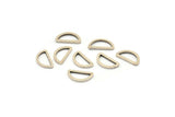 Silver Half Moon - 50 Antique Silver Plated Brass Open Semi Circle Connectors (6x11x1mm) D0009 H0657