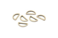 Silver Half Moon - 50 Antique Silver Plated Brass Open Semi Circle Connectors (6x11x1mm) D0009 H0657