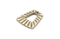 Silver Trapezoid Charm, 6 Antique Silver Plated Brass Trapezoid Charms With 1 Hole, Earrings, Findings (21x20x1mm) D883 H0775