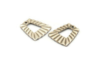 Silver Trapezoid Charm, 6 Antique Silver Plated Brass Trapezoid Charms With 1 Hole, Earrings, Findings (21x20x1mm) D883 H0775