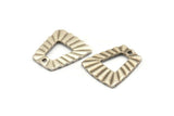 Silver Trapezoid Charm, 6 Antique Silver Plated Brass Trapezoid Charms With 1 Hole, Earrings, Findings (21x20x1mm) D883 H0775