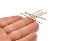 Silver Bar Pendant, 12 Antique Silver Plated Brass Bars (45x2x1mm) Bs 1196--a0863 H0769