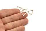 Gümüş Üçgen Charm, 24 Antik Gümüş Kaplama Pirinç Açık Üçgen Yüzük Charm (17x1,2 mm) D0108 H0653