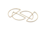 Silver Half Moon, 24 Antique Silver Plated Brass Semi Circle Connectors (15x30x0.80mm) D1280 H1140