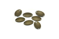 Brass Cambered Connector, 50 Antique Brass Oval Cambered With 2 Hole Connectors (11x7.5mm) K075