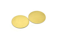 Brass Round Blank, 10 Raw Brass Stamping Blanks, Tags Without Holes (28x1mm) 18 Gauge B0112