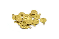 Brass Peace Charm, 100 Raw Brass Peace Sign Charms (8mm) A0516