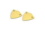 Brass Shield Pendant, 15 Raw Brass Stamping Blanks With 2 Holes (16x15x0.80mm) B0102