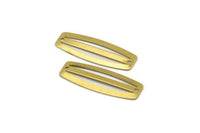Minimalist Choker Finding, 30 Raw Brass Connectors with 3 Stripes and with 2 Holes (27x10x0.50mm)  D0173--C019